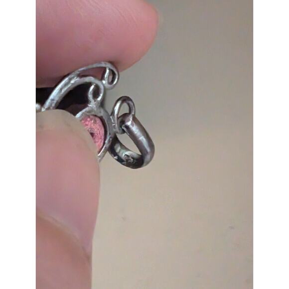 Vintage Navajo 925 Sterling Silver Rhodochrosite Pendant - Picture 3 of 3